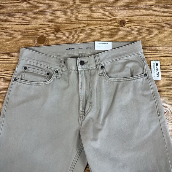 Old Navy Straight Built-In Flex Jeans Men’s Size 32x30 NWT Tan Khaki - Picture 2 of 16
